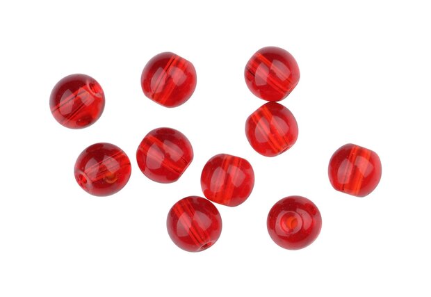 SPRO Round Smooth Glass Beads Red Ruby